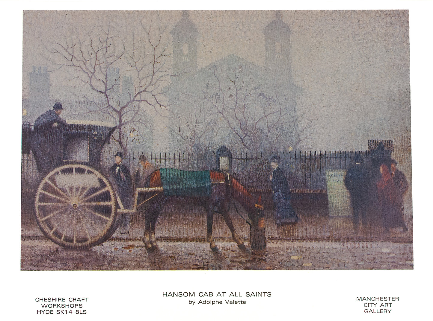 Adolphe Valette Art Print- Hansom Cab at All Saints