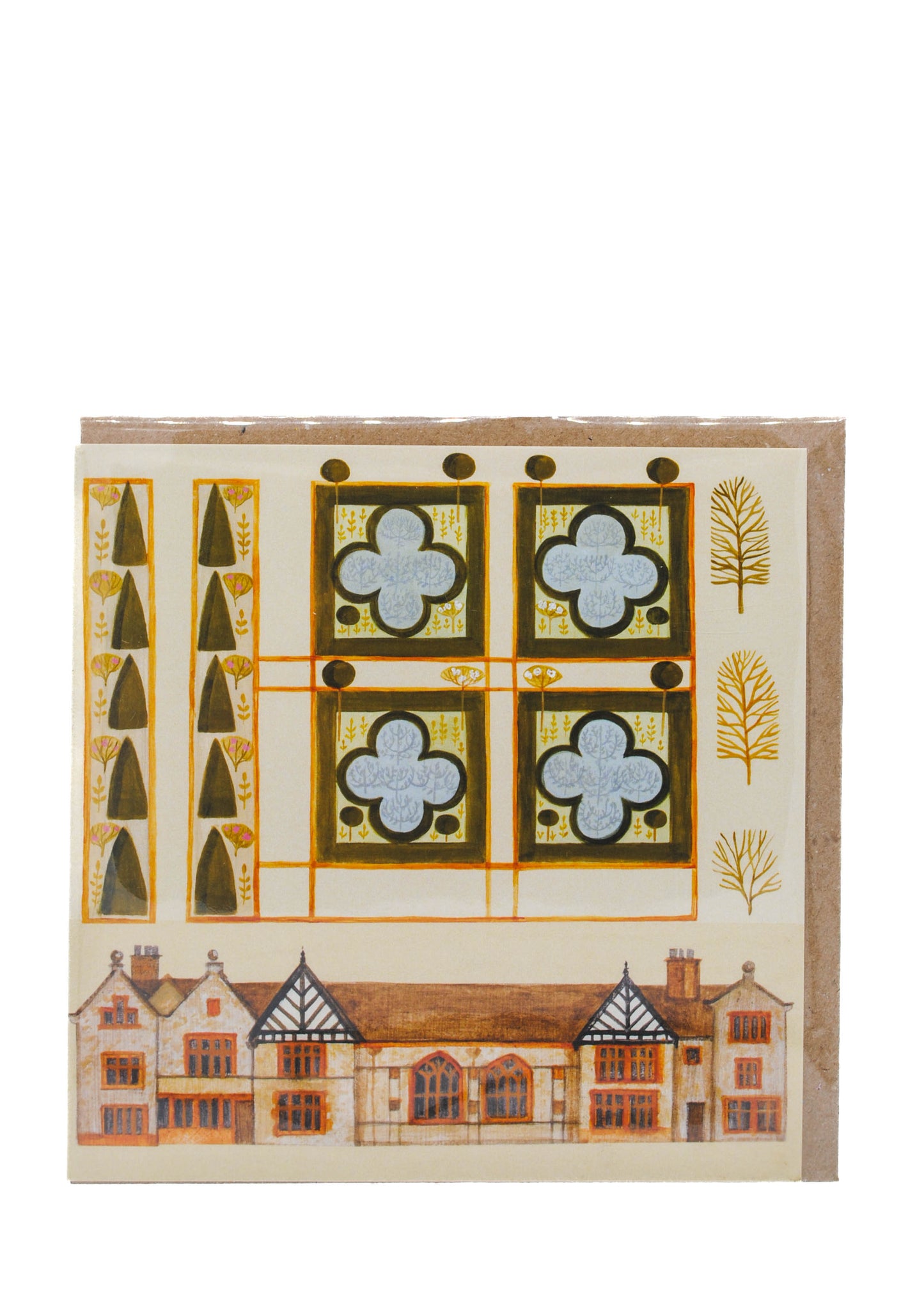 Dog and Dome Ordsall Hall Greeting Card-South Front
