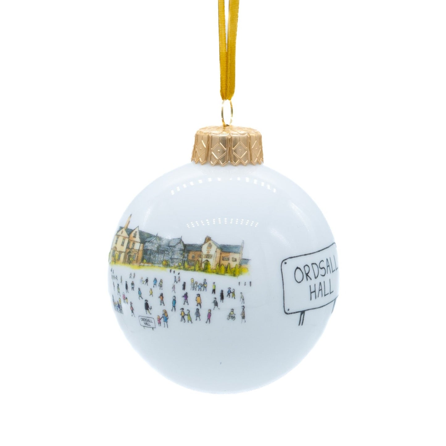 Ordsall Hall Ceramic Bauble by Foley Pottery