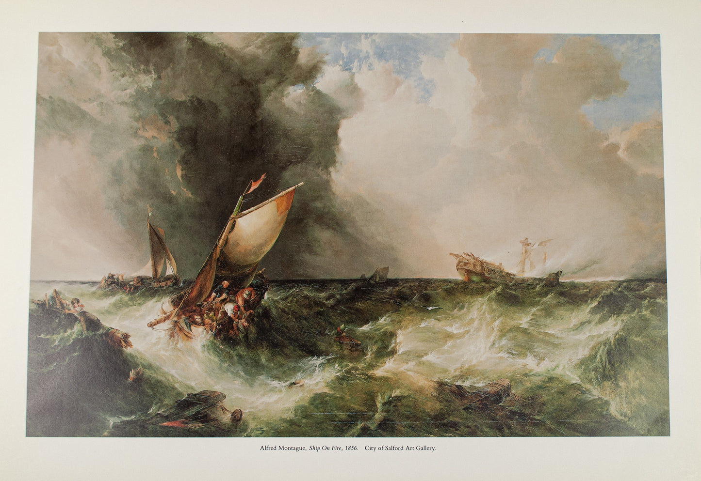 Alfred Montague Art Print- Ship on Fire